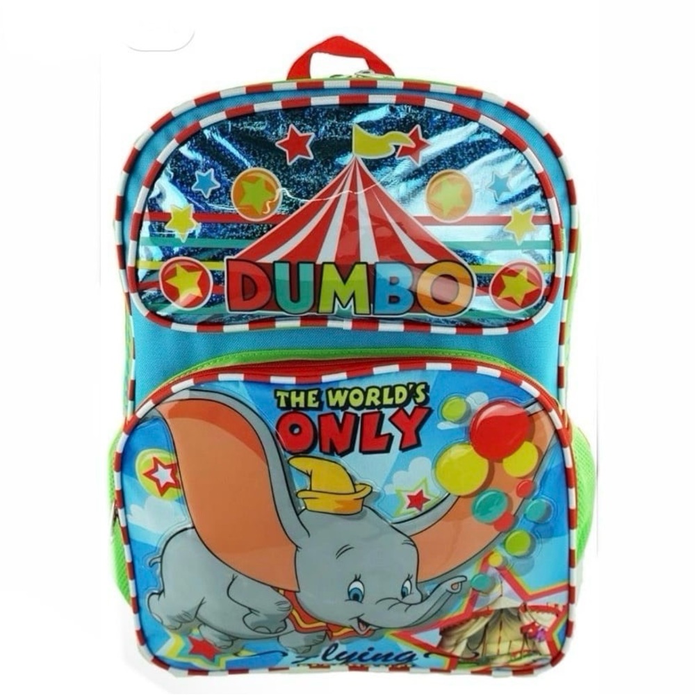 Disney DUMBO Reinforced Large School Backpack 16”H x 12”W New Brand